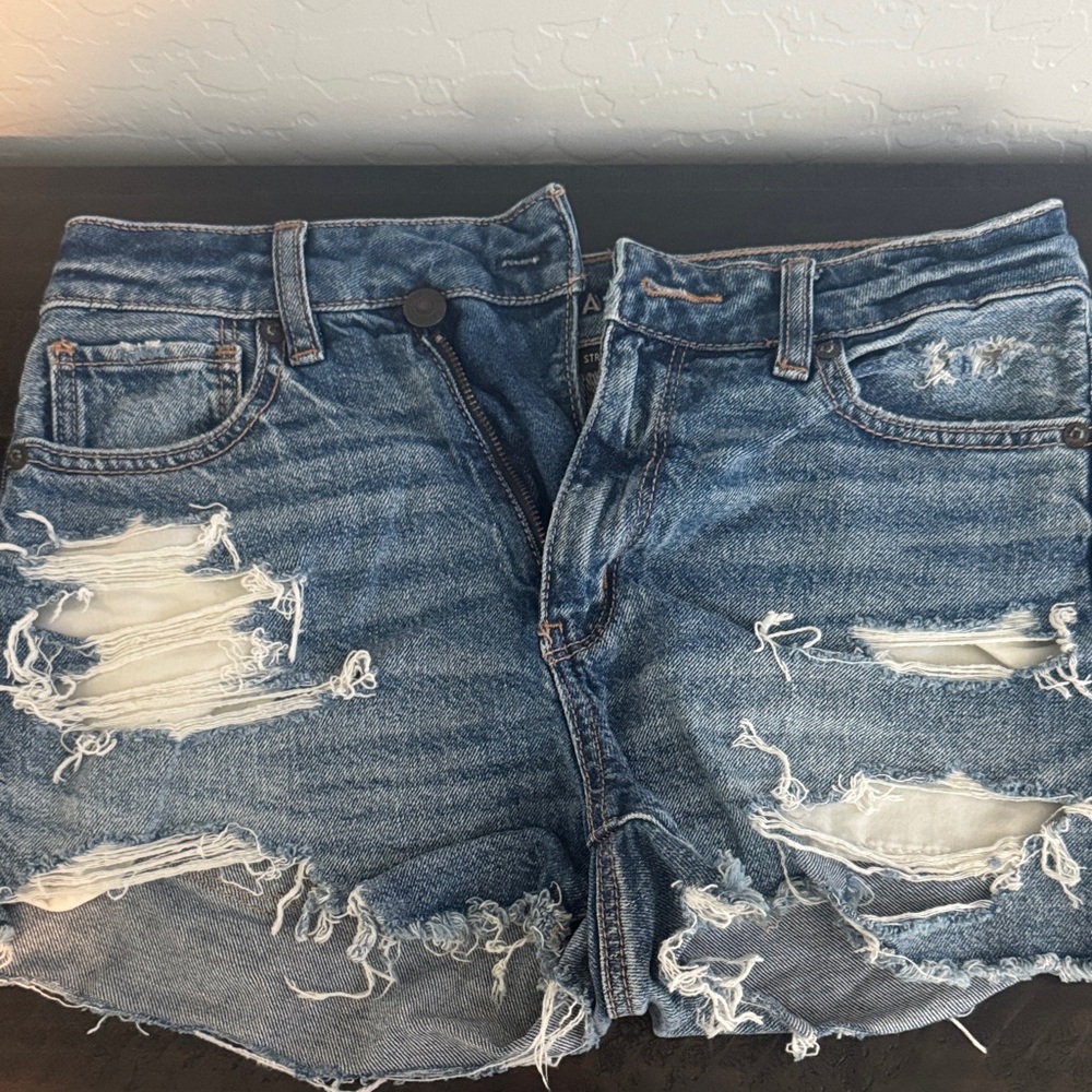 American Eagle Outfitters Ripped Blue Jean Shorts